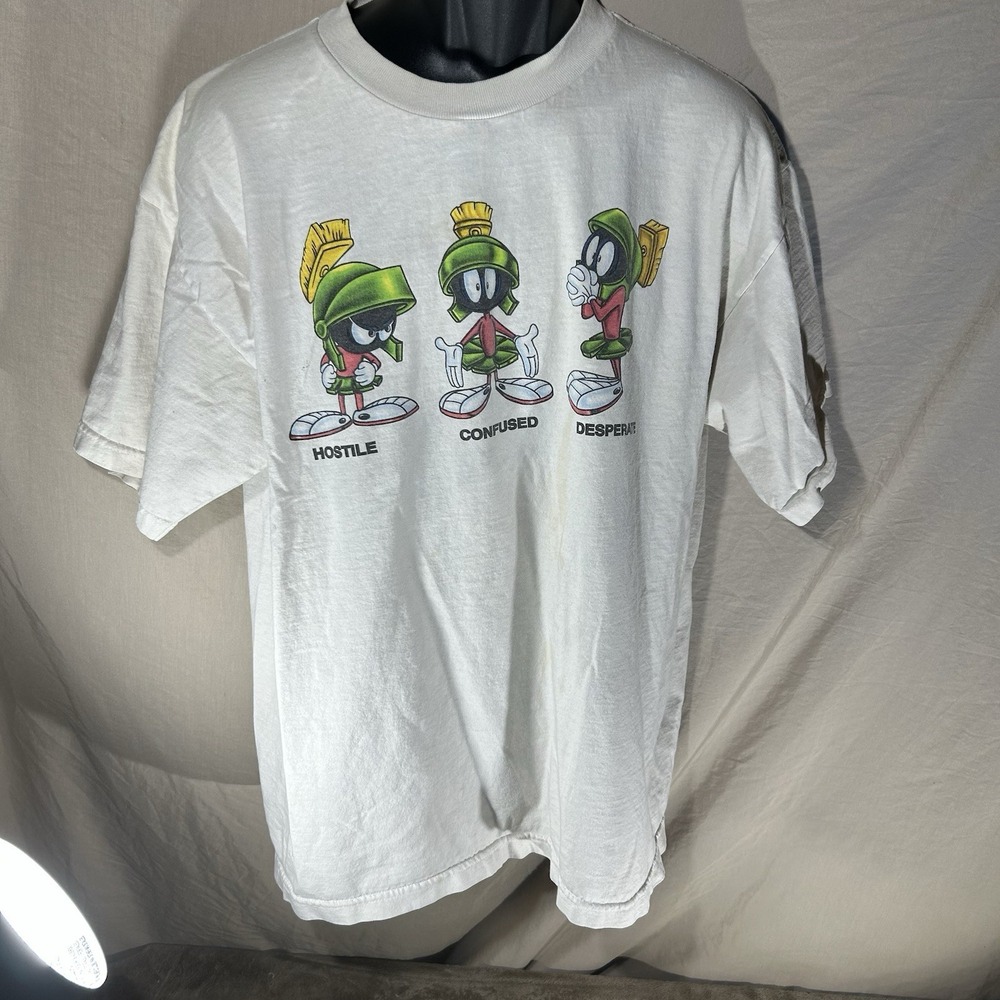 Vintage 1998 Marvin The Martian T-Shirt XL Hostile Confused Desperate USA